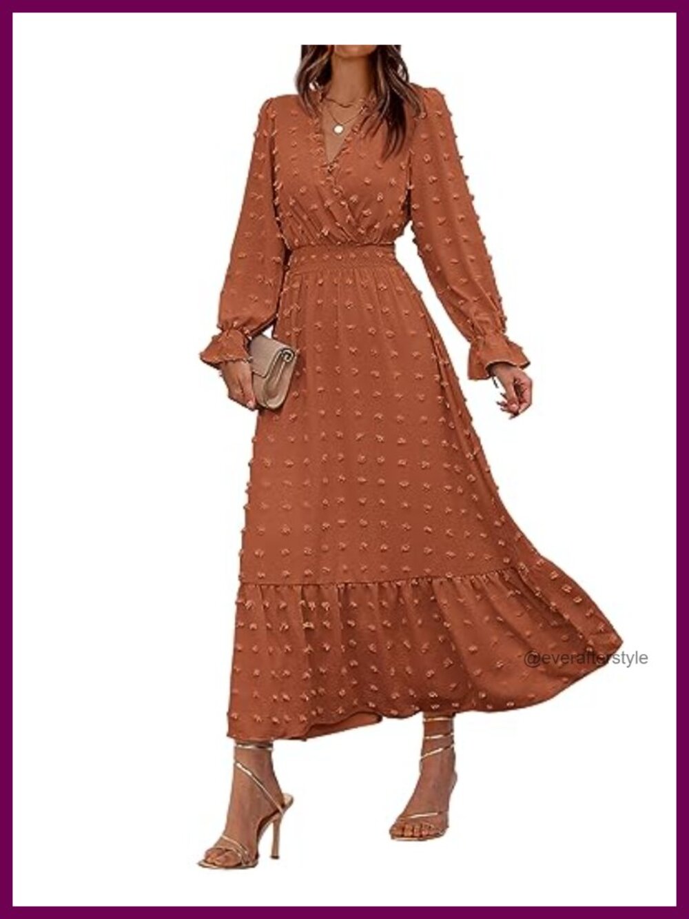 BTFBM Women Swiss Dots Maxi Dress Ruffle V-Neck Wedding Guest